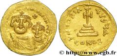 HERACLIUS et HERACLIUS CONSTANTIN (22/01/613-4/07/638) Solidus 616-625 N° bby_208991 Date : 616-625 Nom de l'atelier : Constantinople Métal : or Diamètre : 21mm Axe des coins : 6h. Poids : 4,34g. Degr