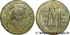 JUSTINIEN Ier (1/08/527-14/11/565) Follis 539-540 N° bby_209001 Date : 539-540 Nom de l'atelier : Nicomédie Métal : cuivre Diamètre : 41mm Axe des coins : 7h. Poids : 22,51g. Etat de conservation : TT