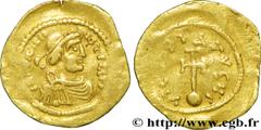 HERACLIUS 5/10/610-11/01/641) Héraclius seul (5/10/610-22/01/613) Semissis c. 610-613 N° bby_209019 Date : c. 610-613 Nom de l'atelier : Constantinople Métal : or Diamètre : 19mm Axe des coins : 6h. P