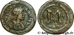 JUSTINIEN Ier (1/08/527-14/11/565) Follis 527-538 N° bby_209626 Date : 527-538 Nom de l'atelier : Nicomédie Métal : cuivre Diamètre : 29,5mm Axe des coins : 5h. Poids : 15,88g. Degré de rareté : R1   