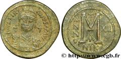 JUSTINIEN Ier (1/08/527-14/11/565) Follis 538-539 N° bby_209654 Date : 538-539 Nom de l'atelier : Nicomédie Métal : cuivre Diamètre : 45mm Axe des coins : 6h. Poids : 17,46g.   Etat de conservation : 
