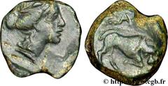 MASSALIA - MARSEILLE (IIIe - Ier siècles avant J.-C.) Bronze au taureau (hémiobole ?), (PB, ئ 13) c. 150-130 AC. N° bga_132430 Date : c. 150-130 AC. Métal : bronze Diamètre : 13,00mm Axe des coins : 6