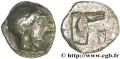 MASSALIA - MARSEILLE (525/520-480-474 avant J.-C.) Hémiobole du type du trésor d'Auriol à la tête de satyre c. 480-470 AC. N° bga_148284 Date : c. 480-470 AC. Métal : argent Degré de rareté : R3 Etat 