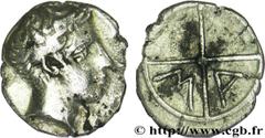 MASSALIA - MARSEILLE (474-410 avant J.-C.) Obole MA, tête à droite c. 350-220 AC. N° bga_162432 Date : c. 350-220 AC. Métal : argent Diamètre : 10,5mm Axe des coins : 11h. Poids : 0,68g. Degré de rare