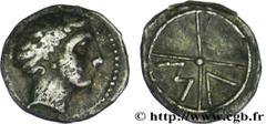 MASSALIA - MARSEILLE (474-410 avant J.-C.) Obole MA, tête à droite c. 350-220 AC. N° bga_162434 Date : c. 350-220 AC. Métal : argent Diamètre : 9,7mm Axe des coins : 10h. Poids : 0,58g. Degré de raret