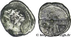 MASSALIA - MARSEILLE (474-410 avant J.-C.) Obole MA, tête à gauche c. 121-82 AC. N° bga_162438 Date : c. 121-82 AC. Métal : argent Diamètre : 10,5mm Axe des coins : 1h. Poids : 0,69g.   Etat de conser