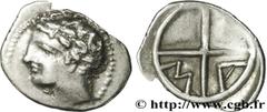 MASSALIA - MARSEILLE (474-410 avant J.-C.) Obole MA, tête à gauche c. 121-82 AC. N° bga_162601 Date : c. 121-82 AC. Métal : argent Diamètre : 10,4mm Axe des coins : 4h. Poids : 0,58g.   Etat de conser