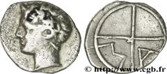 MASSALIA - MARSEILLE (474-410 avant J.-C.) Obole MA, tête à gauche c. 121-82 AC. N° bga_164155 Date : c. 121-82 AC. Métal : argent Diamètre : 9mm Axe des coins : 7h. Poids : 0,69g.   Etat de conservat