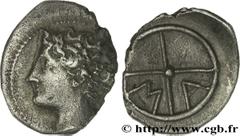 MASSALIA - MARSEILLE (474-410 avant J.-C.) Obole MA, tête à gauche c. 121-82 AC. N° bga_164162 Date : c. 121-82 AC. Métal : argent Diamètre : 11,5mm Axe des coins : 10h. Poids : 0,68g.   Etat de conse