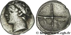 MASSALIA - MARSEILLE (474-410 avant J.-C.) Obole MA, tête à gauche c. 121-82 AC. N° bga_164172 Date : c. 121-82 AC. Métal : argent Diamètre : 10mm Axe des coins : 5h. Poids : 0,61g. Etat de conservati