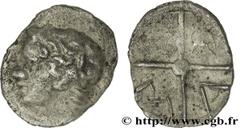 MASSALIA - MARSEILLE (474-410 avant J.-C.) Obole MA, tête à gauche c. 121-82 AC. N° bga_164176 Date : c. 121-82 AC. Métal : argent Diamètre : 10,5mm Axe des coins : 5h. Poids : 0,65g.   Etat de conser
