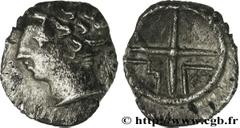 MASSALIA - MARSEILLE (474-410 avant J.-C.) Obole MA, tête à gauche, stylisée c. 121-82 AC. N° bga_164177 Date : c. 121-82 AC. Métal : argent Diamètre : 11,5mm Axe des coins : 12h. Poids : 0,62g.   Eta