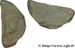 LUGDUNUM - LYON - OCTAVE ET JULES CESAR (Ier siècle avant J.-C. - Ier siècle après J.-C.) Dupondius “COPIA” coupé en deux verticalement ou as c. 36 AC. N° bga_175991 Date : c. 36 AC. Nom de l'atelier 