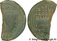 VIENNA - VIENNE - JULES CESAR et OCTAVE (36 avant J.-C.) Julius Cوsar, Caius Octavianus Dupondius coupé en deux verticalement ou as 36 AC. N° bga_182883 Date : 36 AC. Nom de l'atelier : Gaule, Vienne 