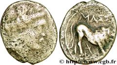 MASSALIA - MARSEILLE (Ve - Ier siècles avant J.-C.) “Drachme légère” ou tétrobole 200-150 AC. N° bga_205898 Date : 200-150 AC. Métal : argent Diamètre : 15,5mm Axe des coins : 6h. Poids : 2,45g. Degré