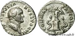 VESPASIEN (1/07/69-24/06/79) Titus Flavius Sabinus Vespasianus Denier 75 N° brm_079649 Date : 75 Nom de l'atelier : Rome Métal : argent Diamètre : 18,5mm Axe des coins : 6h. Poids : 3,03g. Degré de ra