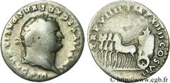 TITUS (1/07/69-13/09/81) Titus Flavius Vespasianus Auguste (24/06/79-13/09/81) Denier 79 N° brm_080162 Date : 79 Nom de l'atelier : Rome Métal : argent Diamètre : 17mm Axe des coins : 6h. Poids : 3,14