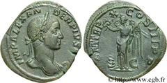 ALEXANDRE SEVERE (10/05/221-22/03/235) Marcus Aurelius Severus Alexander Auguste (13/03/222-22/02/235) Sesterce 231 N° brm_081731 Date : 231 Nom de l'atelier : Rome Métal : bronze Diamètre : 32mm Axe 