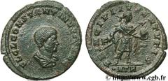 CONSTANTIN II (1/03/317-04/340) Flavius Claudius Julius Constantinus César (1/03/317-9/09/337) Follis ou nummus 317 N° brm_109219 Date : 317 Nom de l'atelier : Trèves Métal : cuivre Diamètre : 20mm Ax