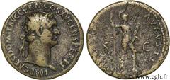 DOMITIEN (12/69-18/09/96) Titus Flavius Domitianus Auguste (13/09/81-18/09/96) Dupondius 90 N° brm_113635 Date : 90 Nom de l'atelier : Rome Métal : cuivre Diamètre : 28mm Axe des coins : 6h. Poids : 9