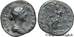 FAUSTINE JEUNE (+175) Annia Galeria Faustina Augusta (146-175) Dupondius 161-175 N° brm_123038 Date : 161-175 Nom de l'atelier : Rome Métal : cuivre Diamètre : 24,50mm Axe des coins : 12h. Poids : 13,