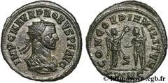 PROBUS (06-07/276-09/282) Marcus Aurelius Probus Aurelianus 280 N° brm_123090 Date : 280 Nom de l'atelier : Cyzique Métal : billon Diamètre : 22,00mm Axe des coins : 6h. Poids : 3,66g. Degré de rareté