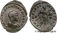 CONSTANTIN II (1/03/317-04/340) Flavius Claudius Julius Constantinus César (1/03/317-9/09/337) Follis ou nummus 317 N° brm_123171 Date : 317 Nom de l'atelier : Trèves Métal : cuivre Diamètre : 22,00mm