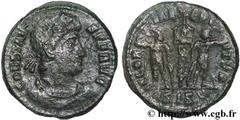 CONSTANS (25/12/335-18/01/350) Flavius Julius Constans Auguste (9/09/337-18/01-350) Centenionalis ou nummus 341 N° brm_125607 Date : 341 Nom de l'atelier : Siscia Métal : cuivre Diamètre : 15mm Axe de