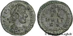 GRATIEN (24/08/367-25/08/383) Flavius Gratianus Nummus, (PBQ, ئ 4) 378-383 N° brm_125812 Date : 378-383 Nom de l'atelier : Siscia Métal : cuivre Diamètre : 14mm Axe des coins : 1h. Poids : 2,19g. Degr