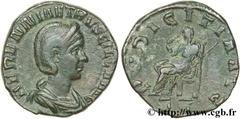 ETRUSCILLE (+251) Herennia Cupressenia Etruscilla Femme de Trajan Dèce, mère d'Hérennius Etruscus et d'Hostilien - Augusta (249-251) Sesterce 250 N° brm_126280 Date : 250 Nom de l'atelier : Rome Métal