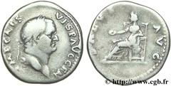 VESPASIEN (1/07/69-24/06/79) Titus Flavius Sabinus Vespasianus Denier 73 N° brm_126558 Date : 73 Nom de l'atelier : Rome Métal : argent Diamètre : 19mm Axe des coins : 6h. Poids : 3,08g.   Etat de con