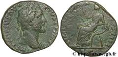ANTONIN LE PIEUX (25/02/138-7/03/161) Titus Aurelius Fulvus Boionius Arrius Antoninus Auguste (10/07/138-7/03/161) Sesterce 156-157 N° brm_126576 Date : 156-157 Nom de l'atelier : Rome Métal : cuivre 