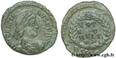 GRATIEN (24/08/367-25/08/383) Flavius Gratianus Nummus, (PBQ, ئ 4) 378-383 N° brm_126683 Date : 378-383 Nom de l'atelier : Siscia Métal : cuivre Diamètre : 14mm Axe des coins : 12h. Poids : 1,50g. Deg