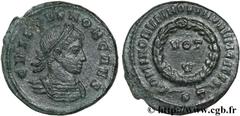 CRISPUS (1/04/317-09/326) Flavius Julius Crispus César (317-326) Centenionalis ou nummus 320-321 N° brm_127381 Date : 320-321 Nom de l'atelier : Ticinum Métal : cuivre Diamètre : 18,5mm Axe des coins 