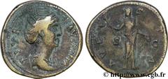 FAUSTINE MERE (+141) Annia Galeria Faustina Consécration d'Antonin le Pieux Dupondius après 148 N° brm_130877 Date : après 148 Nom de l'atelier : Rome Métal : cuivre Diamètre : 28,00mm Axe des coins :