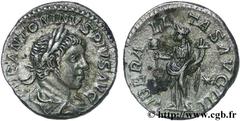 ELAGABAL (16/05/218-12/03/222) Marcus Aurelius Antoninus Denier 221 N° brm_136718 Date : 221 Nom de l'atelier : Rome Métal : argent Diamètre : 18,5mm Axe des coins : 12h. Poids : 3,48g. Degré de raret