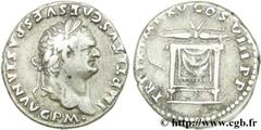 TITUS (1/07/69-13/09/81) Titus Flavius Vespasianus Auguste (24/06/79-13/09/81) Denier 80 N° brm_140868 Date : 80 Nom de l'atelier : Rome Métal : argent Diamètre : 18mm Axe des coins : 7h. Poids : 3,47