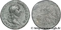 TRAJAN (27/10/97-8/08/117) Marcus Ulpius Traianus Auguste (25/01/98-8/08/117) As 99 N° brm_150190 Date : 99 Nom de l'atelier : Rome Métal : cuivre Diamètre : 28mm Axe des coins : 6h. Poids : 12,53g.  