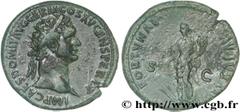 DOMITIEN (12/69-18/09/96) Titus Flavius Domitianus Auguste (13/09/81-18/09/96) Dupondius 90 N° brm_153035 Date : 90 Nom de l'atelier : Rome Métal : cuivre Diamètre : 28,50mm Axe des coins : 6h. Poids 