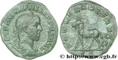 PHILIPPE II (05/244-09/249) Marcus Julius Philippus Auguste (04/247-09/249) Sesterce 248 N° brm_153580 Date : 248 Nom de l'atelier : Rome Métal : cuivre Diamètre : 29,5mm Axe des coins : 12h. Poids : 