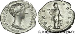 FAUSTINE JEUNE (+175) Annia Galeria Faustina Augusta (146-175) Denier 156-157 N° brm_153974 Date : 156-157 Nom de l'atelier : Rome Métal : argent Diamètre : 17,5mm Axe des coins : 6h. Poids : 3,37g. D