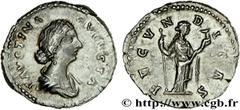 FAUSTINE JEUNE (+175) Annia Galeria Faustina Augusta (146-175) Denier 156-161 N° brm_160954 Date : 156-161 Nom de l'atelier : Rome Métal : argent Diamètre : 18,5mm Axe des coins : 12h. Poids : 3,28g. 