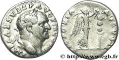 VESPASIEN (1/07/69-24/06/79) Titus Flavius Sabinus Vespasianus Denier 72 N° brm_162153 Date : 72 Nom de l'atelier : Rome Métal : argent Diamètre : 18mm Axe des coins : 6h. Poids : 2,72g. Degré de rare