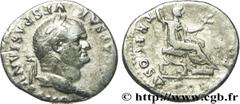 VESPASIEN (1/07/69-24/06/79) Titus Flavius Sabinus Vespasianus Denier 74 N° brm_162163 Date : 74 Nom de l'atelier : Rome Métal : argent Diamètre : 17,5mm Axe des coins : 6h. Poids : 3,00g. Etat de con