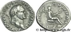 VESPASIEN (1/07/69-24/06/79) Titus Flavius Sabinus Vespasianus Denier 74 N° brm_164737 Date : 74 Nom de l'atelier : Rome Métal : argent Diamètre : 17,50mm Axe des coins : 6h. Poids : 3,25g. Etat de co