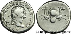 VESPASIEN (+ 24/06/79) Consécration de Titus Denier 79 N° brm_164743 Date : 79 Nom de l'atelier : Rome Métal : argent Diamètre : 17,50mm Axe des coins : 6h. Poids : 3,31g. Degré de rareté : R1   Etat 