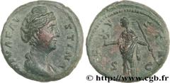 FAUSTINE MERE (+141) Annia Galeria Faustina Consécration d'Antonin le Pieux Dupondius après 148 N° brm_164784 Date : après 148 Nom de l'atelier : Rome Métal : cuivre Diamètre : 26,00mm Axe des coins :