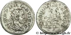 PHILIPPE II (05/244-09/249) Marcus Julius Philippus Auguste (04/247-09/249) Antoninien 249 N° brm_164835 Date : 249 Nom de l'atelier : Rome Métal : billon Diamètre : 22,50mm Axe des coins : 12h. Poids