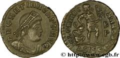 GRATIEN (24/08/367-25/08/383) Flavius Gratianus Nummus, (PB, ئ 3) 367-375 N° brm_166423 Date : 367-375 Nom de l'atelier : Siscia Métal : cuivre Diamètre : 17,5mm Axe des coins : 1h. Poids : 2,22g. Eta