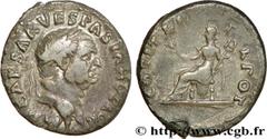 VESPASIEN (1/07/69-24/06/79) Titus Flavius Sabinus Vespasianus Denier 70 N° brm_167012 Date : 70 Nom de l'atelier : Rome Métal : argent Diamètre : 19,5mm Axe des coins : 7h. Poids : 2,39g. Degré de ra